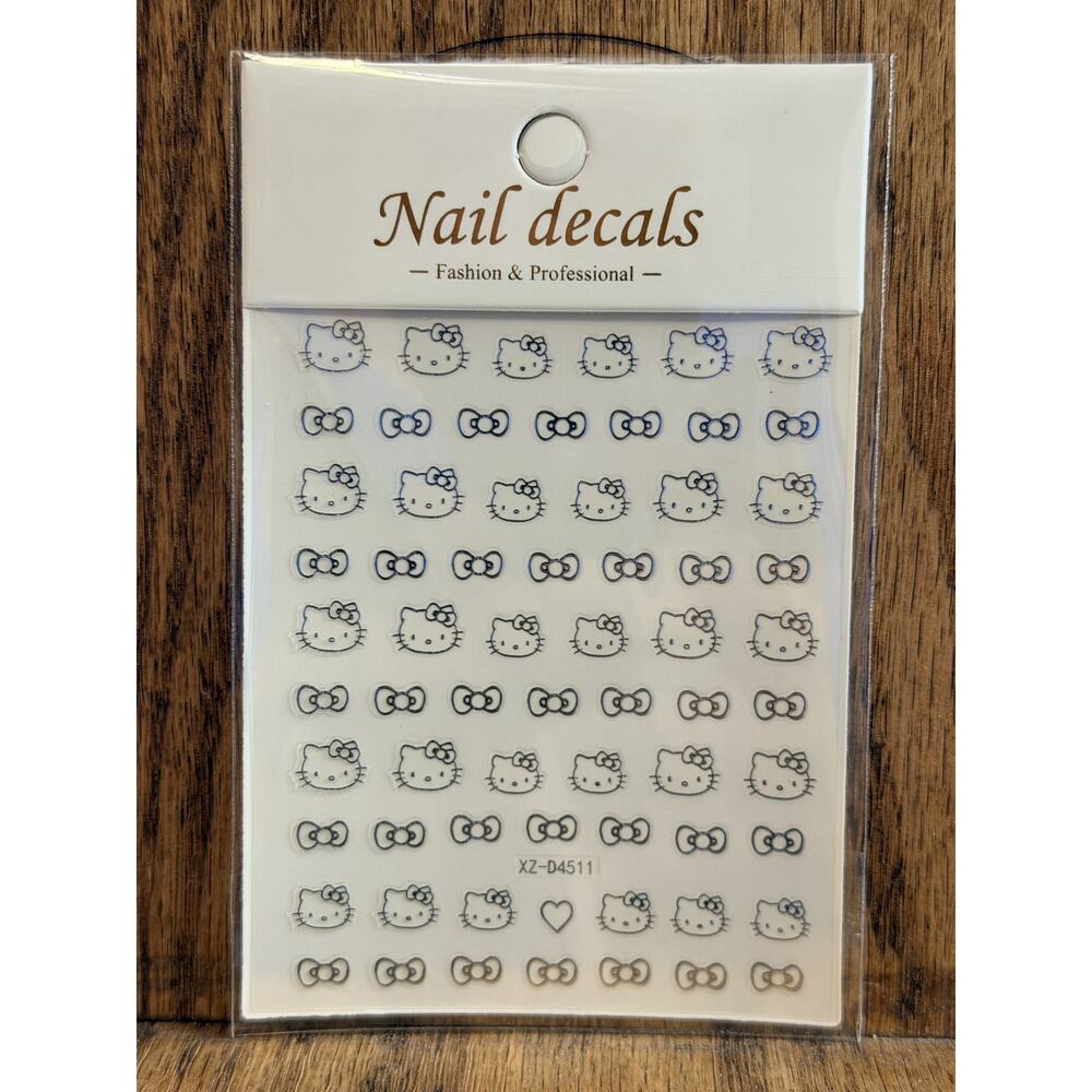 #HK-728 Hello Kitty Nail Stickers - Silver